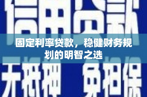 东源固定利率贷款，稳健财务规划的明智之选