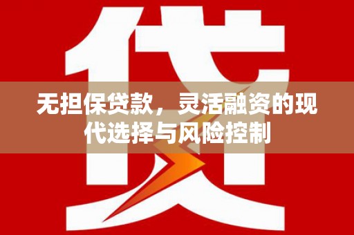 新社无担保贷款，灵活融资的现代选择与风险控制