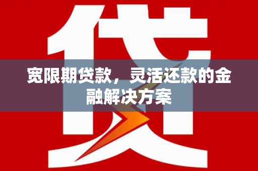 汉南宽限期贷款，灵活还款的金融解决方案