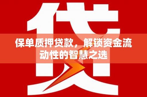 勐海保单质押贷款，解锁资金流动性的智慧之选