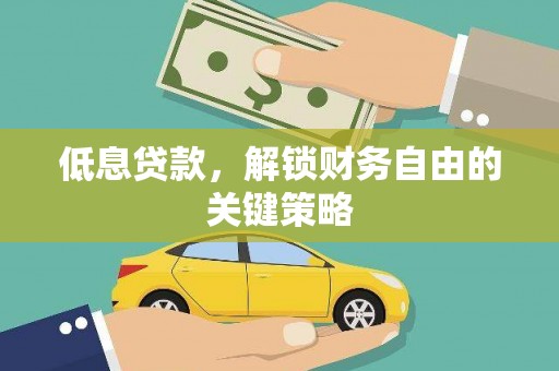 龙凤低息贷款，解锁财务自由的关键策略