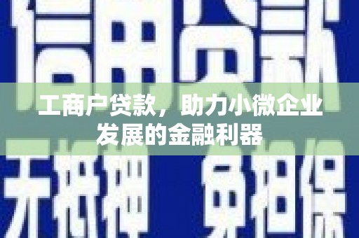 三湾工商户贷款，助力小微企业发展的金融利器