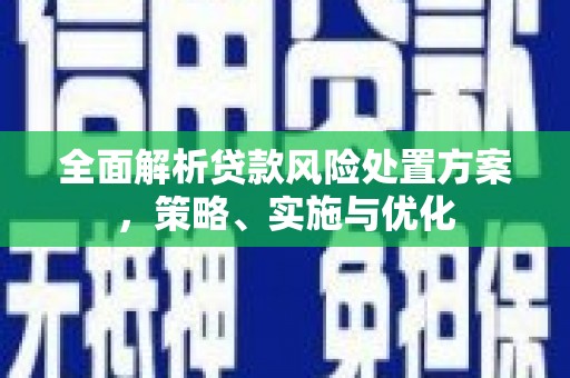 西屯全面解析贷款风险处置方案，策略、实施与优化