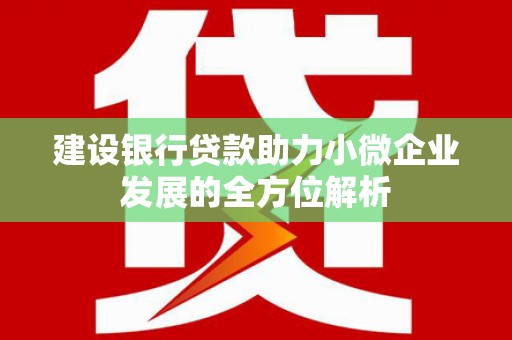 七星建设银行贷款助力小微企业发展的全方位解析